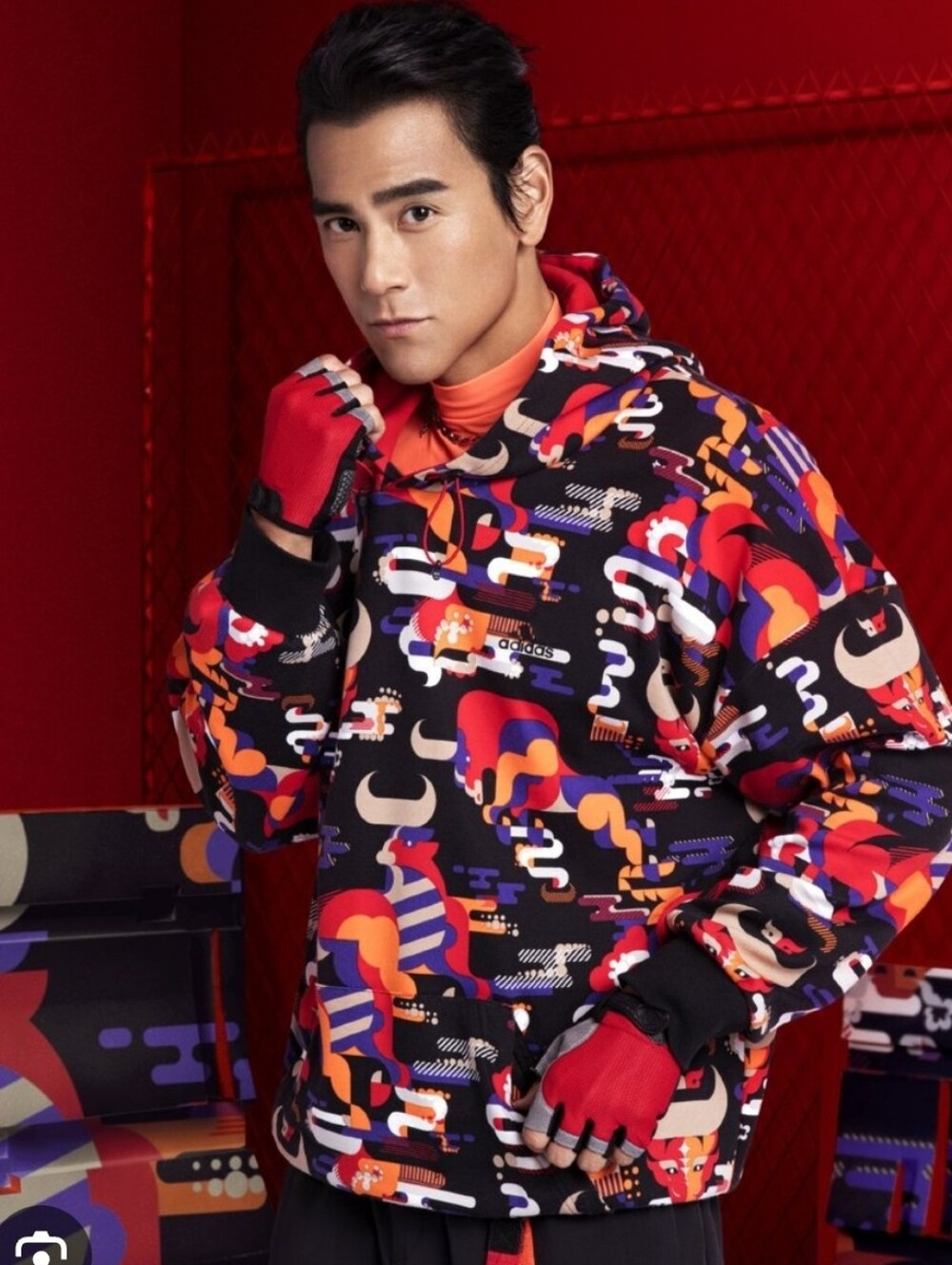 adidas Multi‑Color Graphic Pullover Hoodie